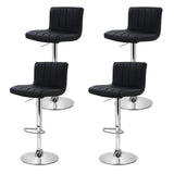 Set of 4 Artiss adjustable black bar stools at kitchen island — Allure Home Collections