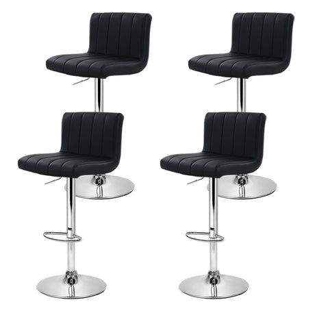 Set of 4 Artiss adjustable black bar stools at kitchen island — Allure Home Collections