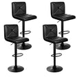 Wonthaggi black gas lift swivel bar stool with round base in a modern kitchen