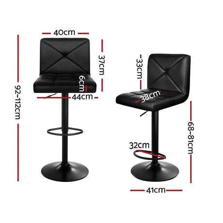 Wonthaggi black gas lift swivel bar stool with round base in a modern kitchen