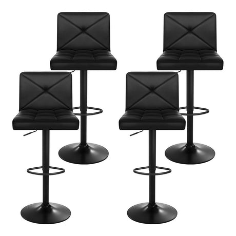 Wonthaggi black gas lift swivel bar stool with round base in a modern kitchen