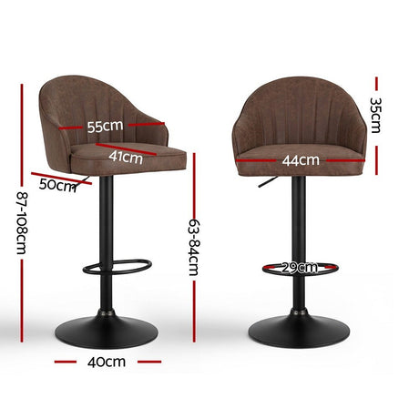Portsea Shell Bar Stool, Brown 2pcs