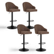 Portsea brown faux leather shell bar stool with gas lift at a kitchen counter