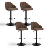 Portsea brown faux leather shell bar stool with gas lift at a kitchen counter