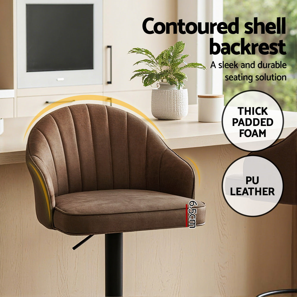 Portsea Swivel Bar Stool, Brown 4pcs