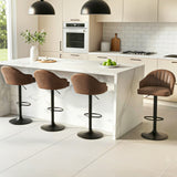 Portsea Swivel Bar Stool, Brown 4pcs