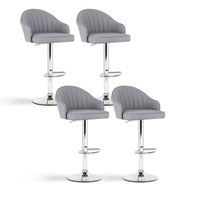 Portsea grey faux leather shell bar stool with gas lift at a kitchen counter
