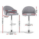 Portsea Shell Bar Stool, Grey 4pcs