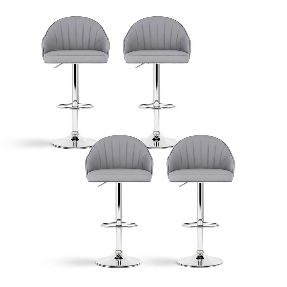 Portsea Shell Bar Stool, Grey 4pcs