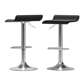 Carrum Downs black faux leather bar stools pair at a kitchen counter