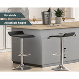 Side profile of Artiss faux leather bar stool showing metal base — Allure Home Collections