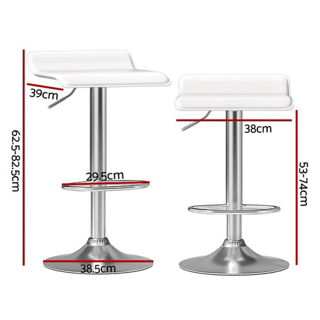 Lang Lang white gas lift swivel bar stool with steel base in a modern kitchen