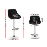 Two Artiss Elan black gas lift bar stools at kitchen counter — Allure Home Collections