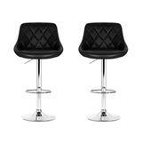 Artiss Elan black PU leather gas lift bar stools set of 2 — Allure Home Collections