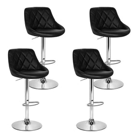 Bushrangers Bay black gas lift bar stool with rhombus backrest at a kitchen island