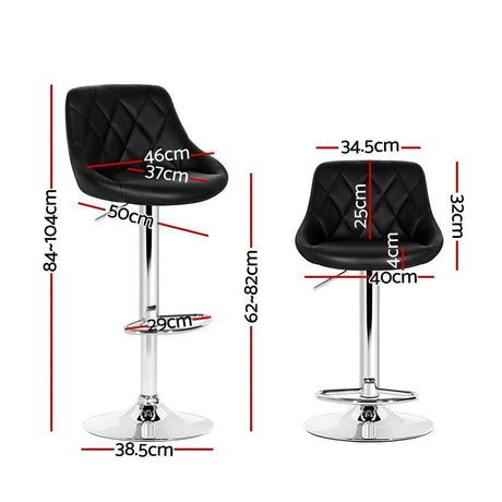 Bushrangers Bay black gas lift bar stool with rhombus backrest at a kitchen island
