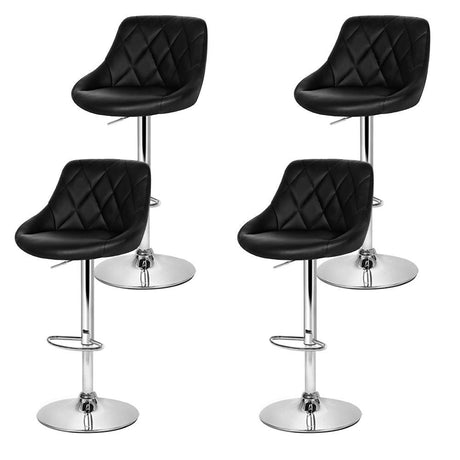 Bushrangers Bay black gas lift bar stool with rhombus backrest at a kitchen island