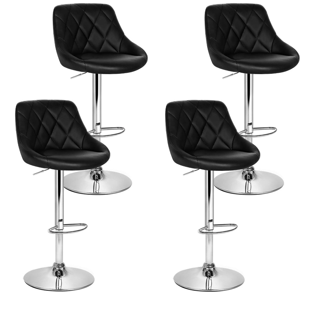 Artiss Elan black PU leather gas lift bar stools set of 4 — Allure Home Collections