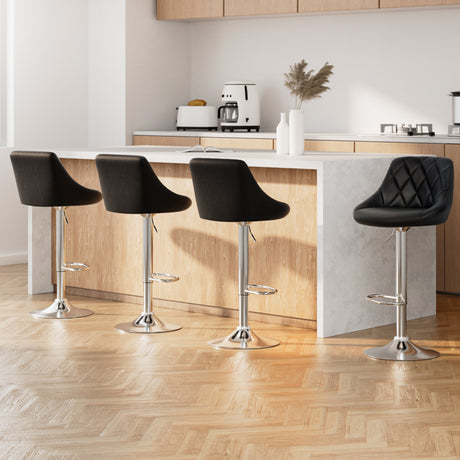 Set of 4 Artiss Elan black bar stools at kitchen counter — Allure Home Collections