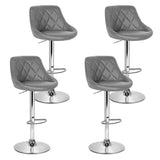 Bushrangers Bay grey gas lift bar stool with rhombus backrest at a kitchen island