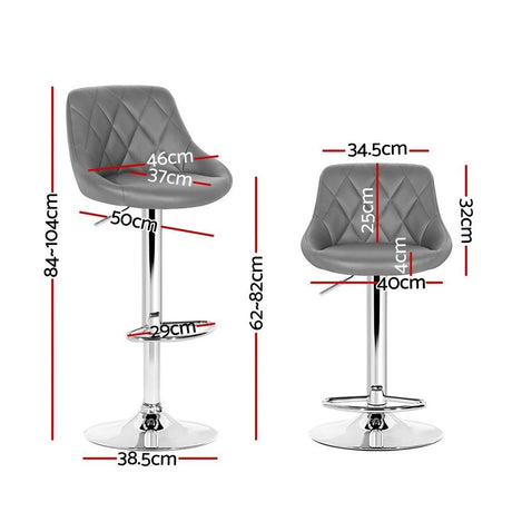 Bushrangers Bay grey gas lift bar stool with rhombus backrest at a kitchen island