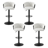Safety Beach Velvet Bar Stool, Ivory 4pcs