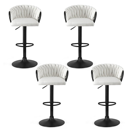 Safety Beach Velvet Bar Stool, Ivory 4pcs
