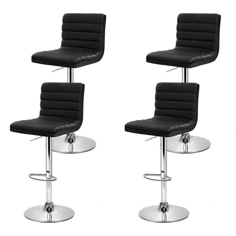 Artiss Black Leather Gas Lift Bar Stools