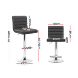 Artiss Arne bar stool grey PU leather seat and gas lift detail — Allure Home Collections