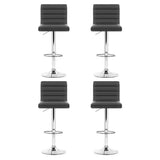 Artiss grey bar stool PU leather lined pattern seat and chrome base detail — Allure Home Collections