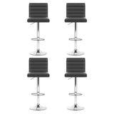 Close up of the krowera gas lift bar stool grey seat and frame