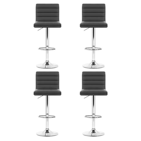 Close up of the krowera gas lift bar stool grey seat and frame
