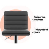 Set of 4 Artiss grey lined pattern bar stools at kitchen island — Allure Home Collections