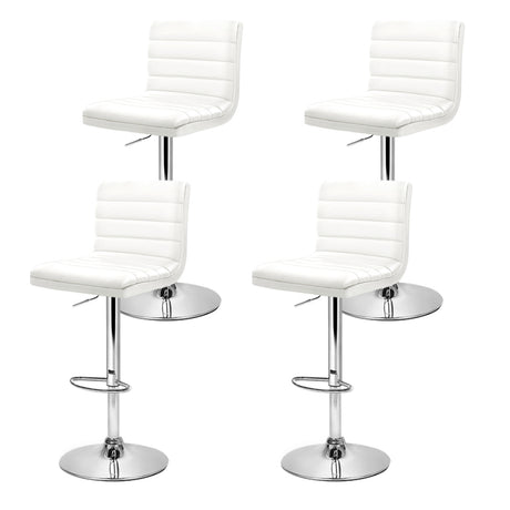 Artiss white bar stool PU leather seat and thick foam padding detail — Allure Home Collections