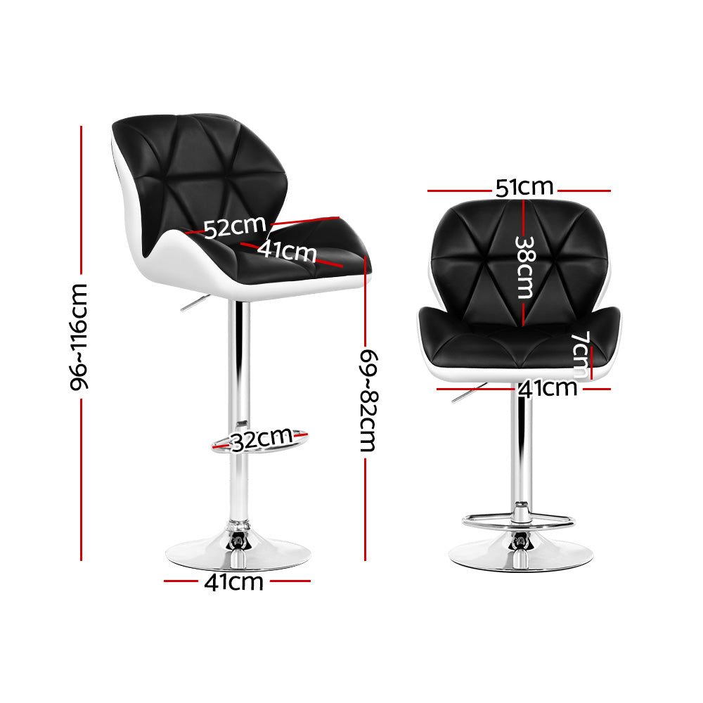 Two Artiss gas lift swivel bar stools at kitchen breakfast bar — Allure Home Collections
