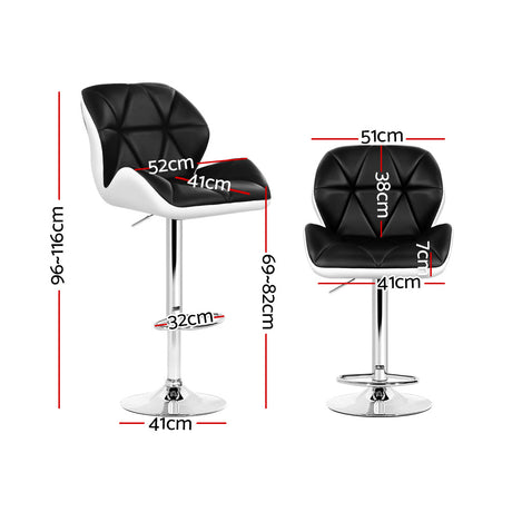 Two Artiss gas lift swivel bar stools at kitchen breakfast bar — Allure Home Collections