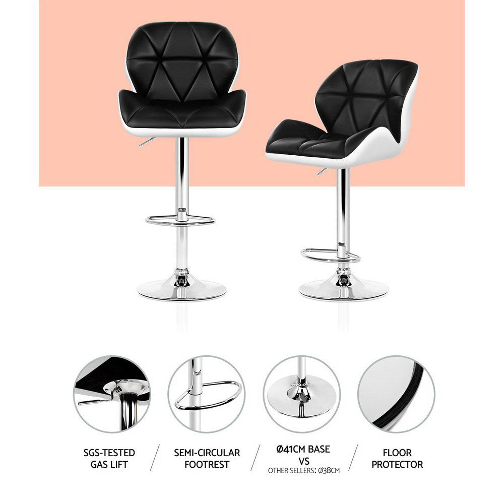 Side profile of Artiss bar stool showing footrest and chrome base — Allure Home Collections