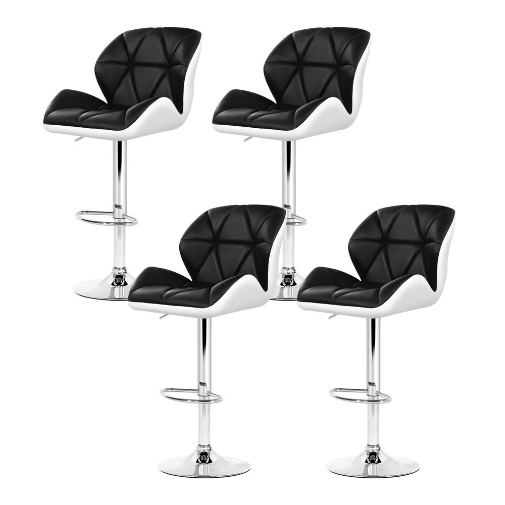 Artiss bar stool PU leather seat and rhombus motif detail — Allure Home Collections