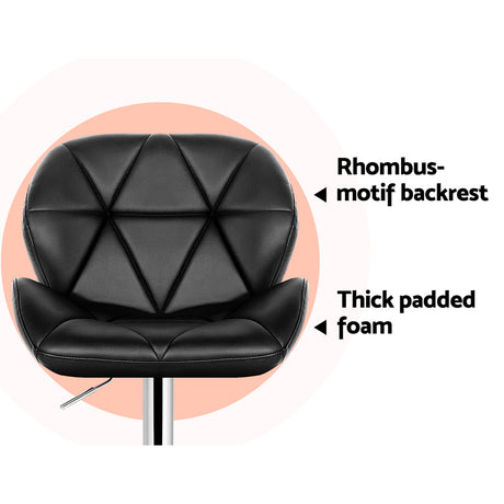 Artiss bar stool padded seat close-up showing leather upholstery — Allure Home Collections
