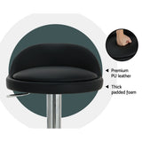 Side profile of Artiss adjustable bar stool showing chrome base — Allure Home Collections