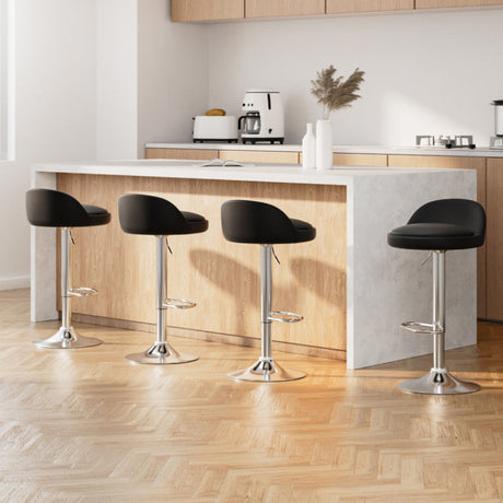 Bridgewater Bay black gas lift bar stool with round seat at a kitchen island
