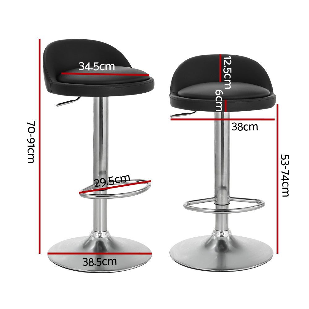 Bridgewater Bay black gas lift bar stool with round seat at a kitchen island