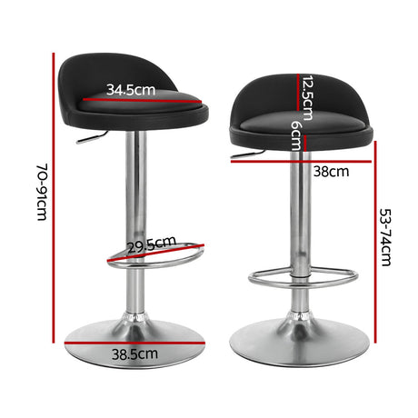 Bridgewater Bay black gas lift bar stool with round seat at a kitchen island