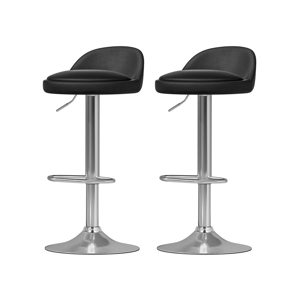 Bridgewater Bay black gas lift bar stool with round seat at a kitchen island