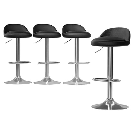Bridgewater Bay black gas lift bar stool with round seat at a kitchen island