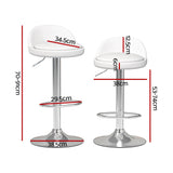 Side profile of Artiss adjustable bar stool showing chrome base — Allure Home Collections