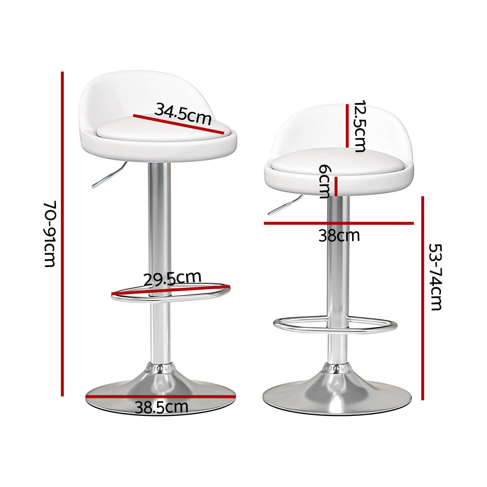 Bridgewater Bay white gas lift bar stool with round seat at a kitchen island