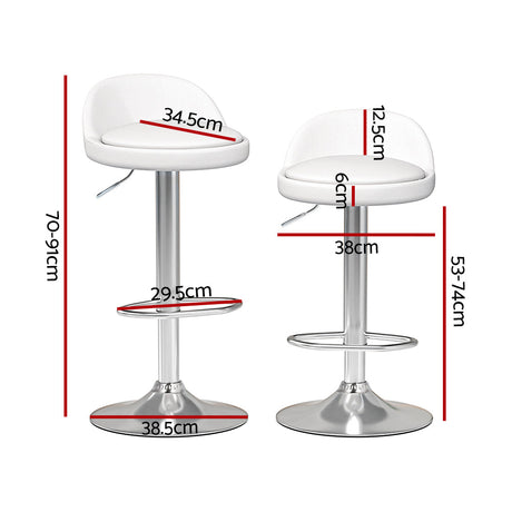 Bridgewater Bay white gas lift bar stool with round seat at a kitchen island