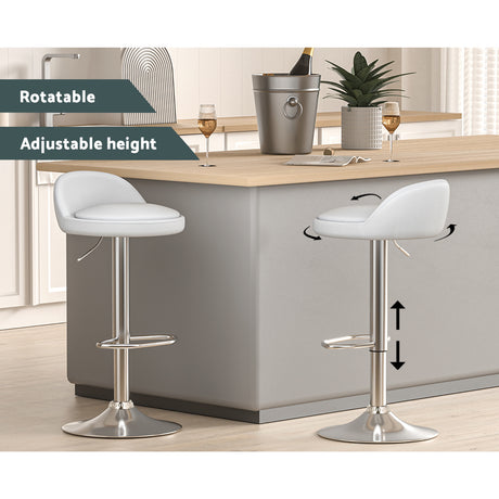 Artiss PU leather bar stool padded seat close-up — Allure Home Collections