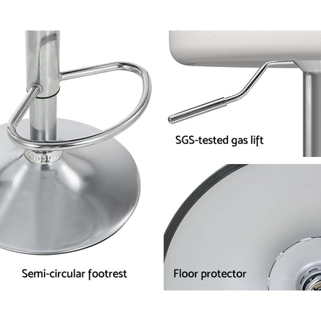 Artiss bar stool footrest ring and chrome base detail — Allure Home Collections